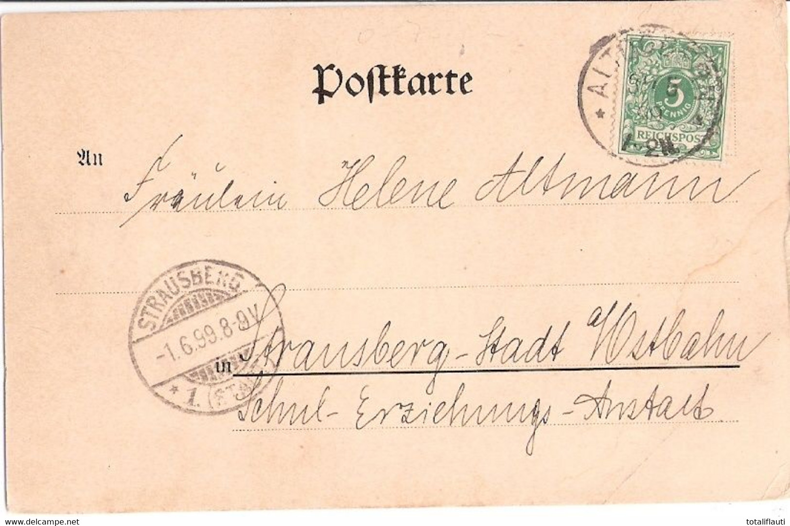 ALTDÖBERN Gutshaus Königliches Seminar Grünlich Gelaufen 31.5.1899 Fast TOP-Erhaltung - Altdoebern