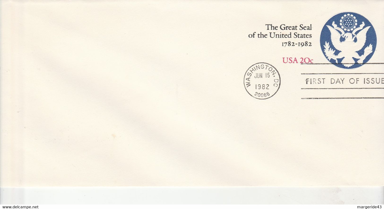 USA ETATS UNIS ENTIER LETTRE FDC GREAT SEAL 1982 - 1981-00