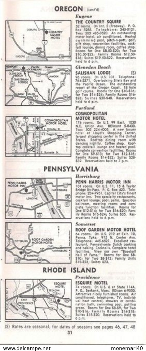 ÉTATS-UNIS - MASTER HOST DIRECTORY (TEXAS) - HIVER ET PRINTEMPS 1965-1966.