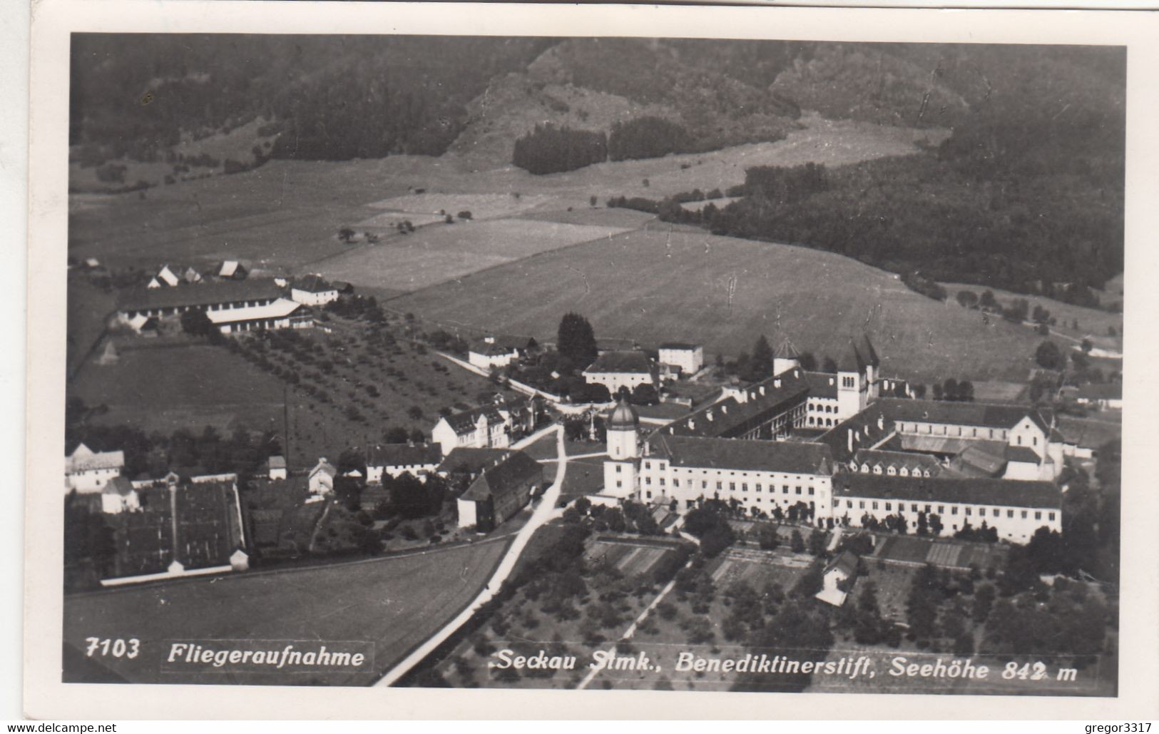 A4136) SECKAU - Stmk. - FLIEGERAUFNAHME - Tolle Alte AK !! 12.5.1958 - Seckau