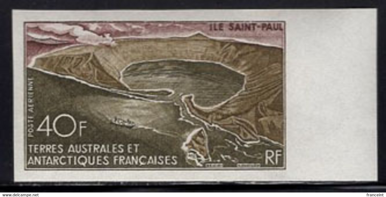 F.S.A.T.(1969) St. Paul Island. Trial Color Proof. St. Paul Island Is An Extinct Volcanic Crater. Scott No C13, Yvert PA - Non Dentelés, épreuves & Variétés