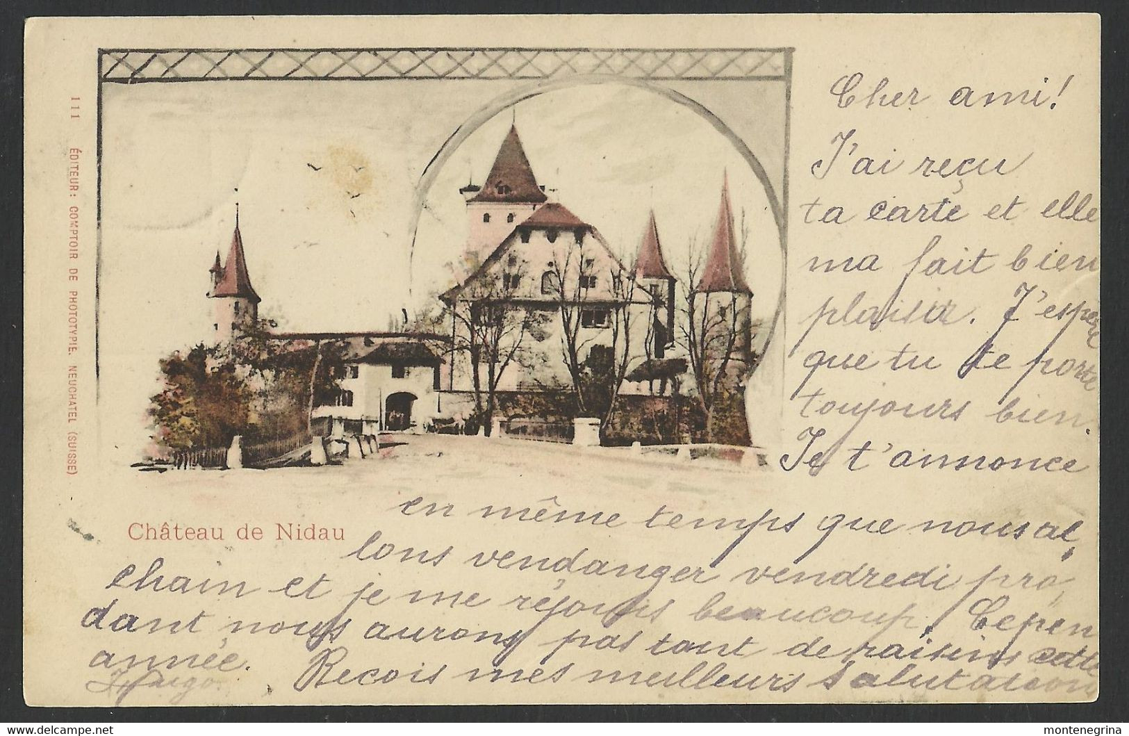 Château De Nidau 1899 Old Postcard (see Sales Conditions) 04738 - Nidau