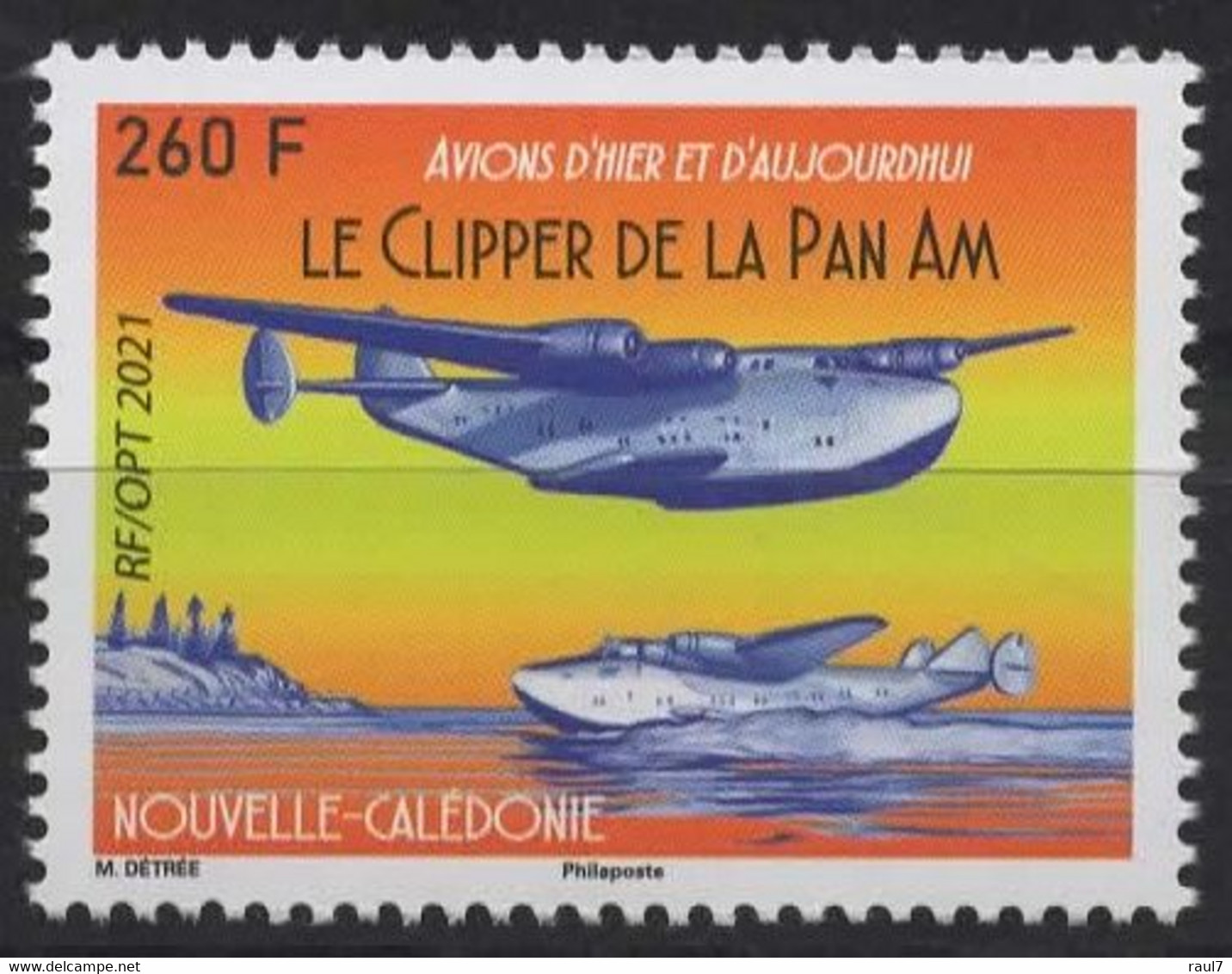 Nouvelle-Calédonie 2021 - Hydravion Le Clipper De La Pan Am - 1 Val Neuf // Mnh - Ongebruikt