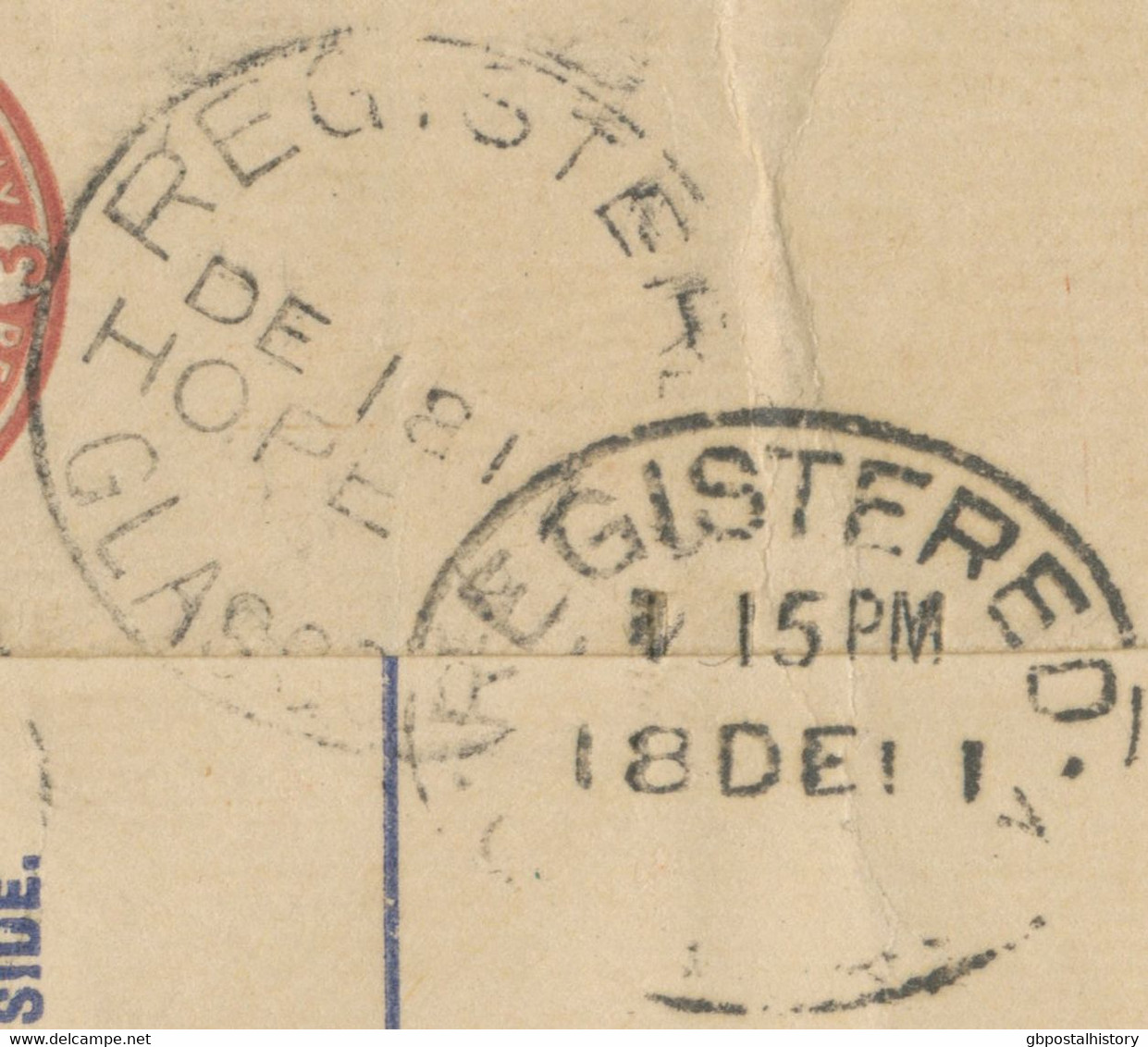 GB 1911, Superb GV 3 D Postal Stationery Registered Envelope Uprated With EVII 1 ½ D Somerset Printing Also R-Label - Storia Postale