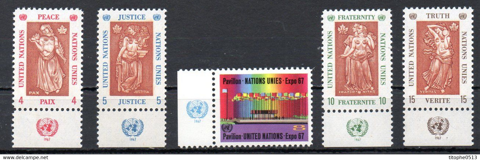ONU NEW YORK. N°165-9 De 1967. Exposition Universelle De Montréal. - 1967 – Montreal (Canada)
