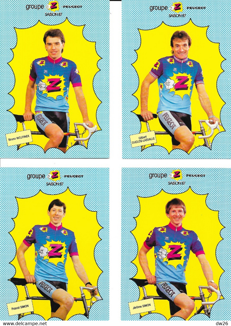 Fiches Cyclisme - Equipe Cycliste Professionnelle Z Peugeot 1987 (Groupe Zannier, St Chamond) 19 Coureurs - Radsport