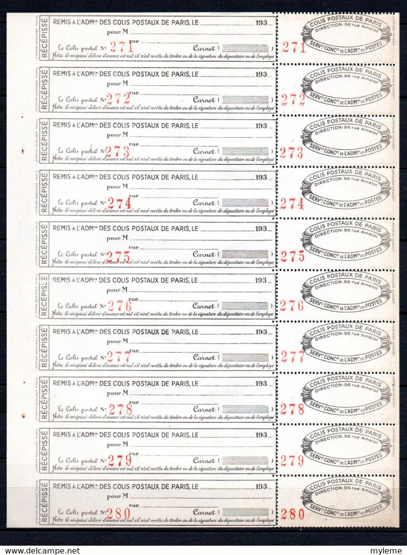 Z10-16 France Colis Postaux De Paris Pour Paris N° 171 ** à 10% De Côte ( Référence Spink/Maury 2022/2023) - Other & Unclassified