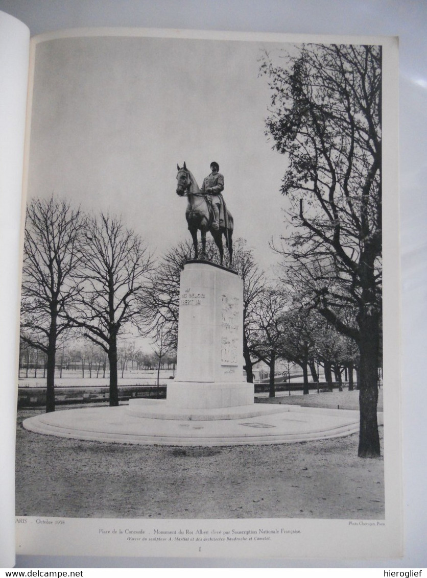 Mémorial ALBERT Ier ROI DES BELGES dédié  au peuple français / militaires guerre royalties reine Elisabeth
