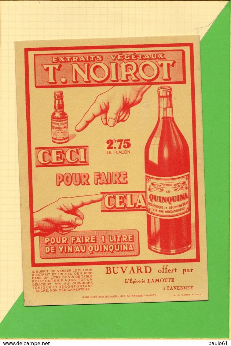 Buvard & Blotting Paper : Extraits De Vegetaux T.NOIROT Quinquina - Liquore & Birra