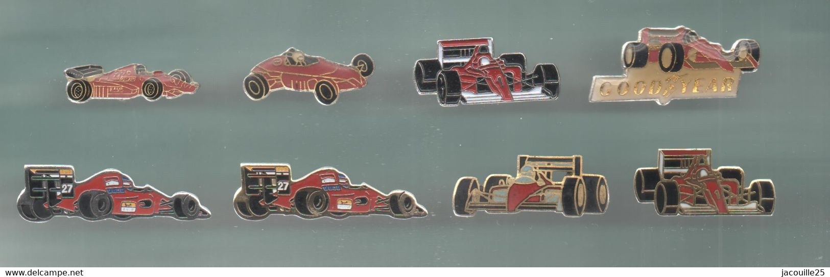 PINS PIN'S AUTO FERRARI  633 F1 FORMULE 1 AUTOMOBILE  DORE ET ARGENTE GOOD YEAR LOT 8 PINS - Ferrari