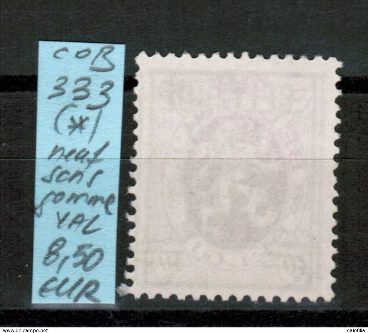 COB 333 (*), Neuf Sans Gomme, VAL COB 8,50 EUR (60% De La Cote *) - Typo Precancels 1929-37 (Heraldic Lion)