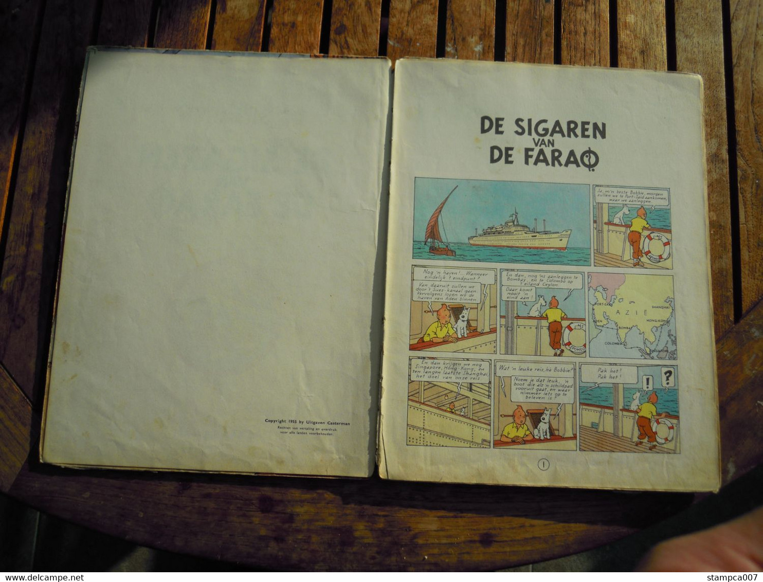 1955 EERSTE KLEURENDRUK : Strip BD Comic Cartoon Kuifje Tintin Hergé Sigaren van de Farao