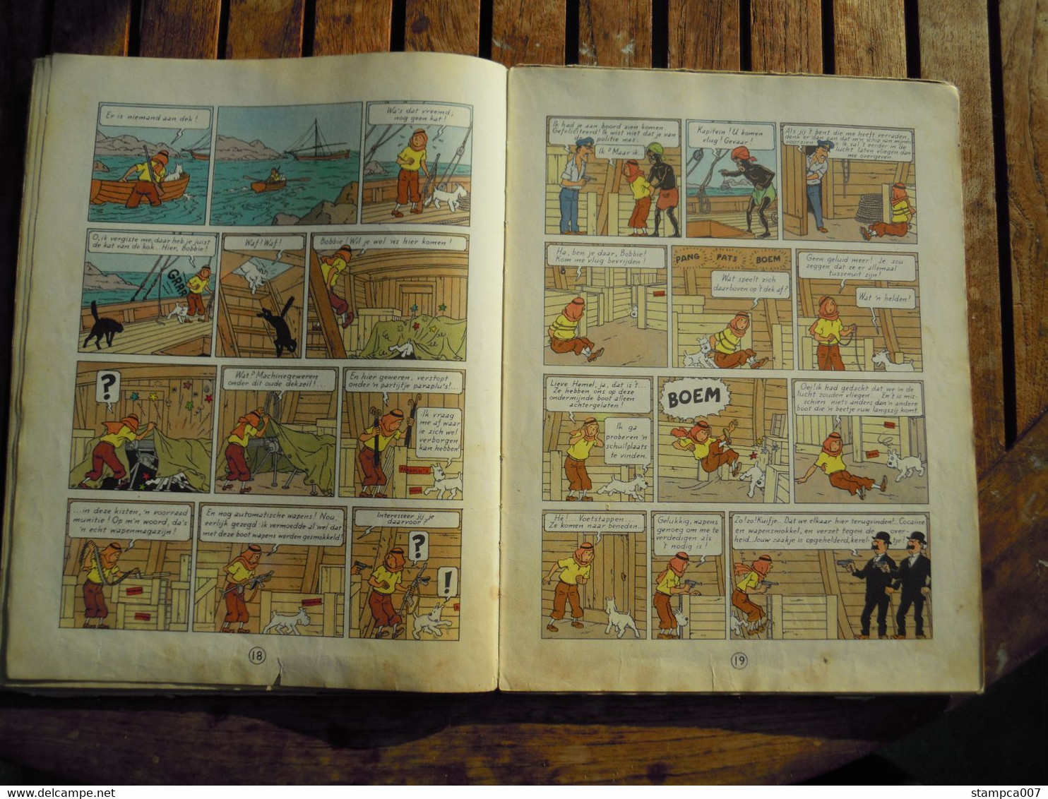 1955 EERSTE KLEURENDRUK : Strip BD Comic Cartoon Kuifje Tintin Hergé Sigaren van de Farao