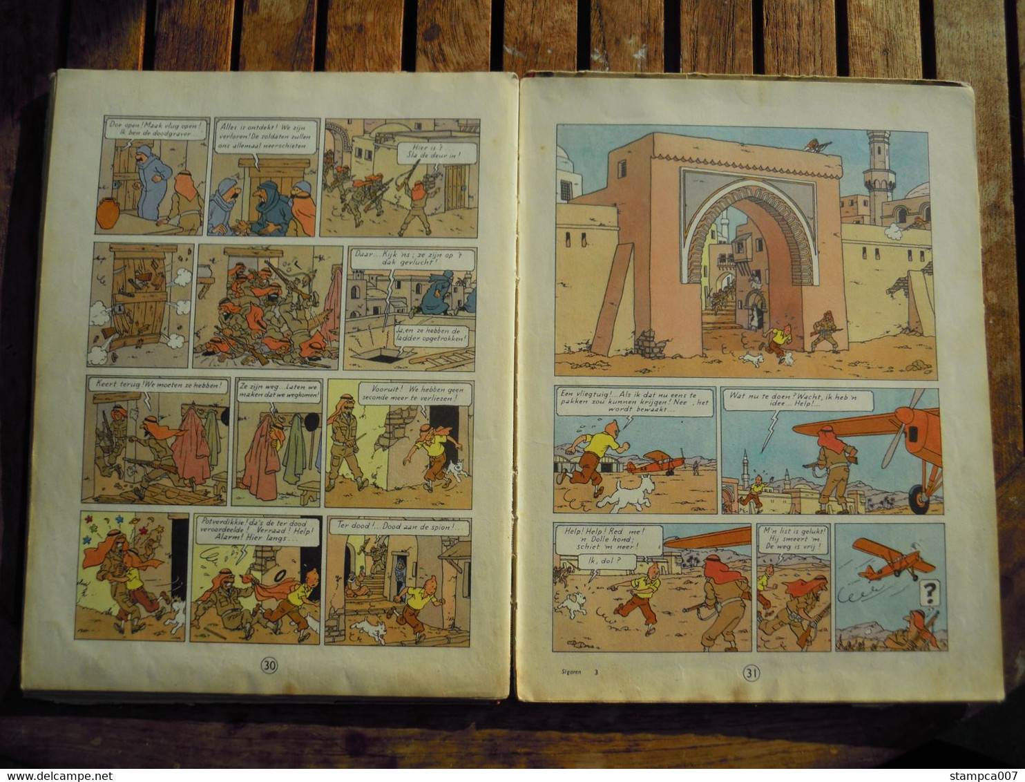 1955 EERSTE KLEURENDRUK : Strip BD Comic Cartoon Kuifje Tintin Hergé Sigaren van de Farao