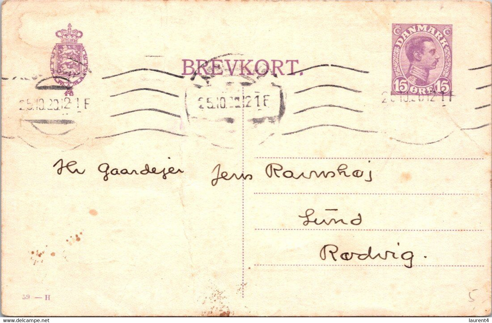 (5 B 8) Denmark - Posted - 1920  - BREVKORT - Andere & Zonder Classificatie