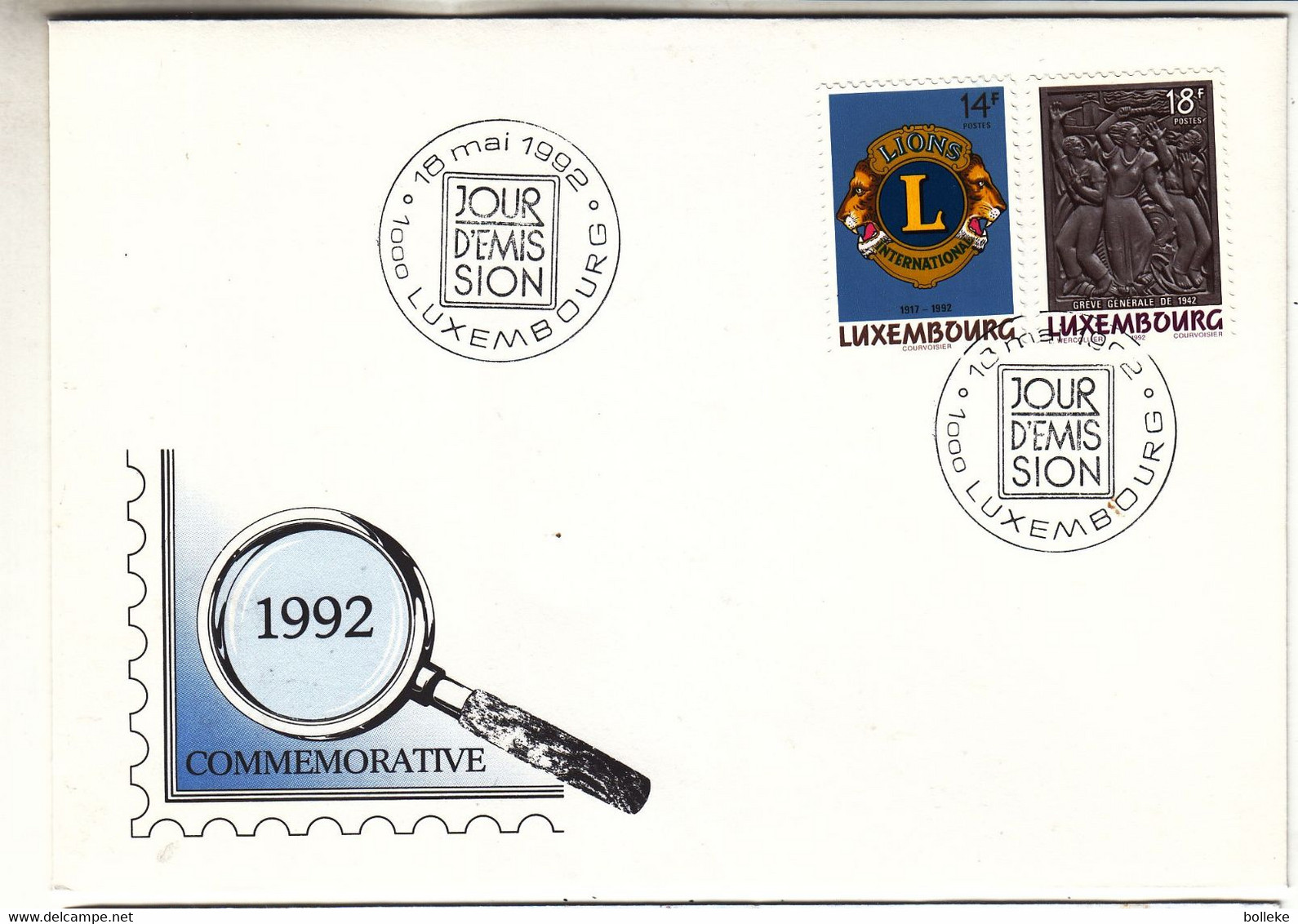 Lions - Luxembourg - Lettre De 1992 - Oblit Luxembourg - - Storia Postale