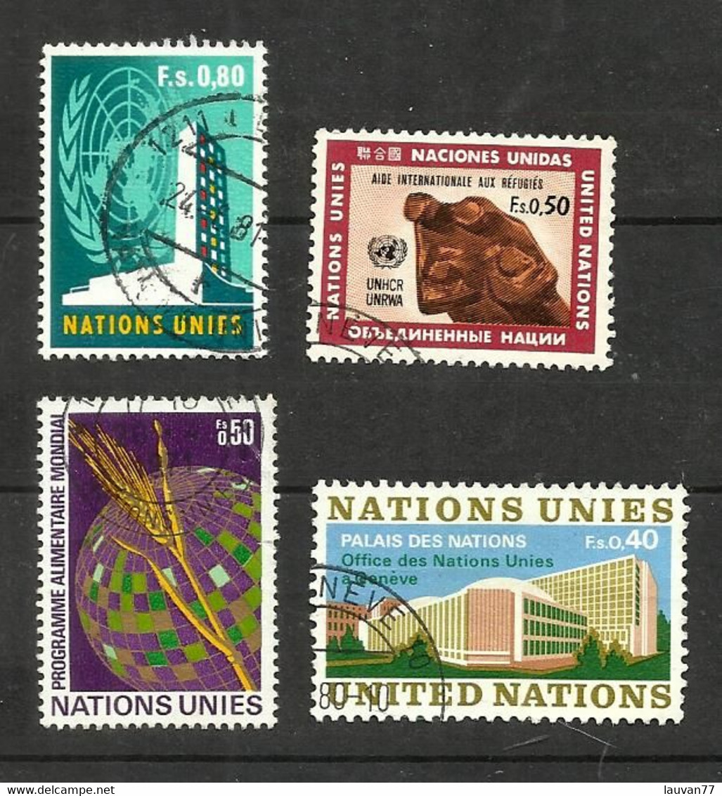 Nations Unies (Genève) N°9, 16, 17, 22 Cote 4.15€ - Used Stamps