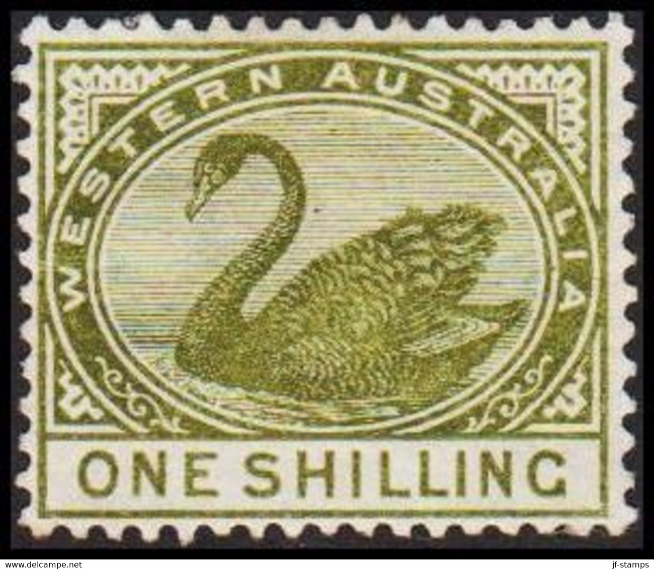 1890. Western Australia. ONE SHILLING. Swan. Hinged. (Michel 40) - JF512325 - Ongebruikt