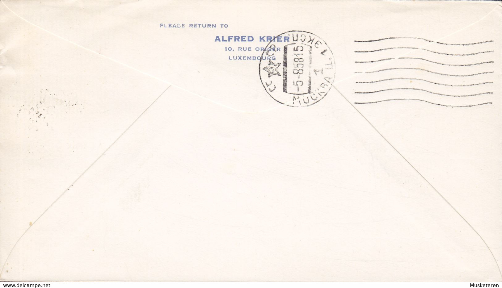 Luxembourg AIR FRANCE First Flight Premiére Liason Aérienne PARIS - MOSCOU 1958 Cover Lettre (2 Scans) - Briefe U. Dokumente