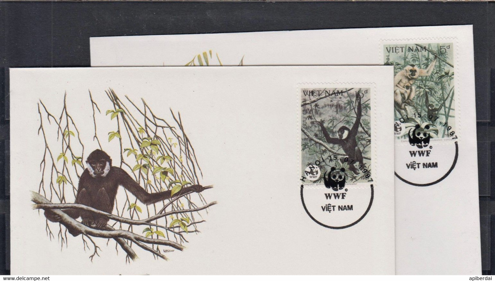 Vietnam - 4 WWF FDC 1987 With 4 Monkey's Species - FDC