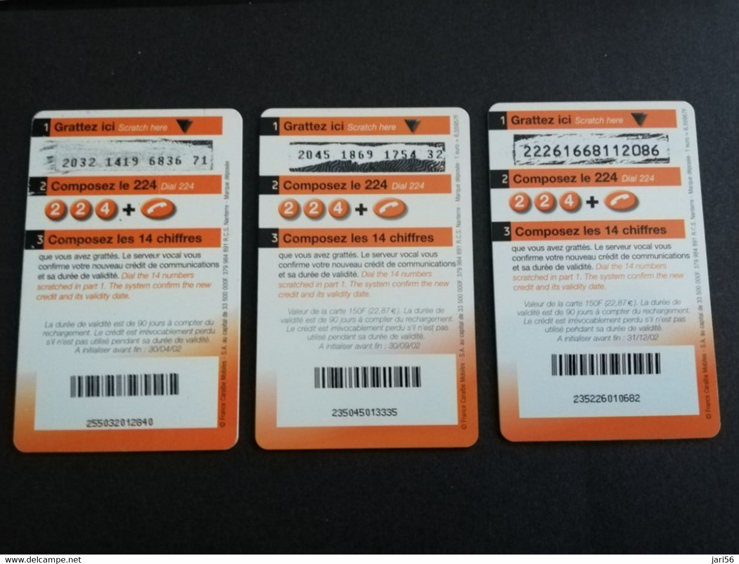 Phonecard St Martin French  3X CARDS ORANGE ,150 Units   SEASTAR  Date 30/04/02+:30-09-02 + 31/12-02  **6621 ** - Antillen (Französische)