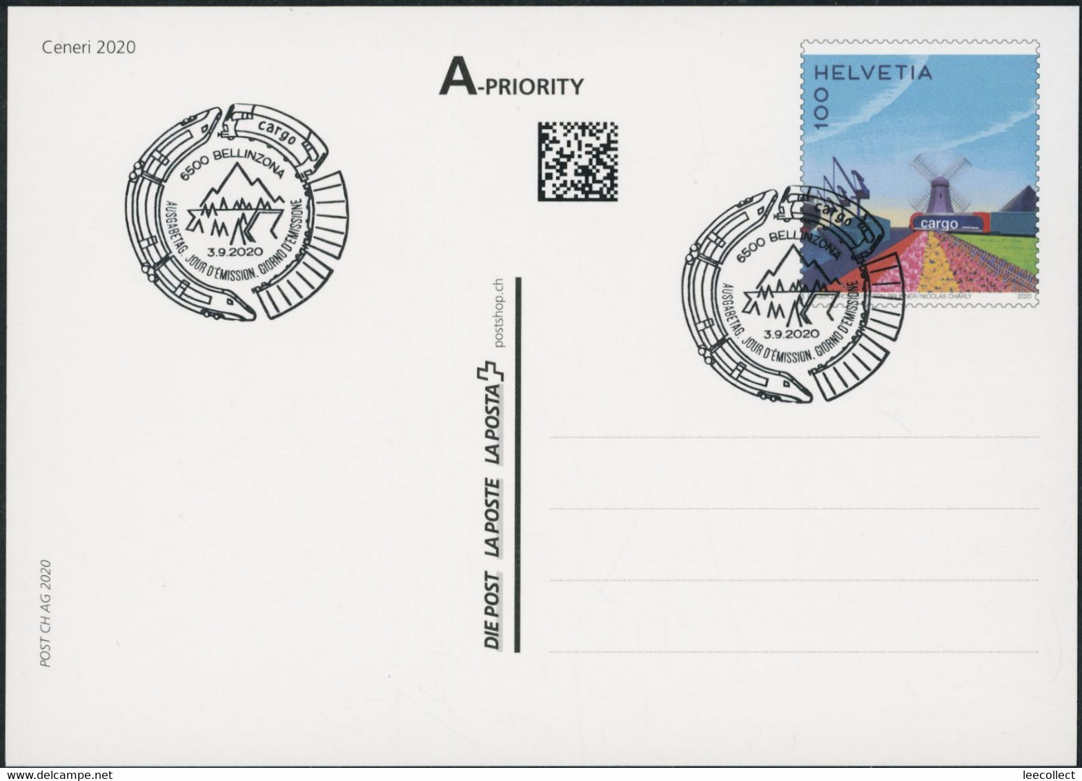 Suisse - 2020 - Ceneri - Bildpostkarten - FDC ET - Ersttag Stempel - Storia Postale