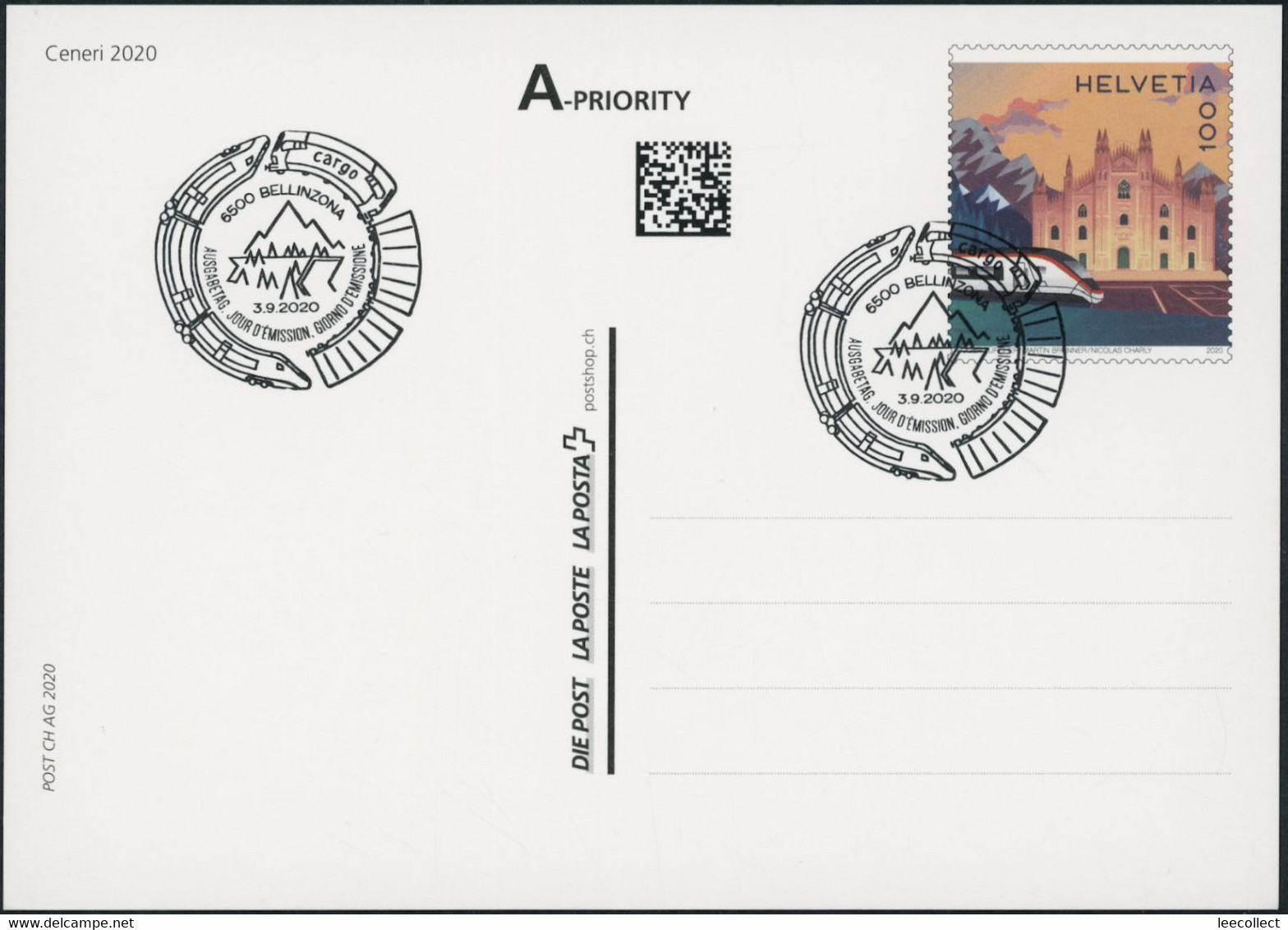 Suisse - 2020 - Ceneri - Bildpostkarten - FDC ET - Ersttag Stempel - Storia Postale