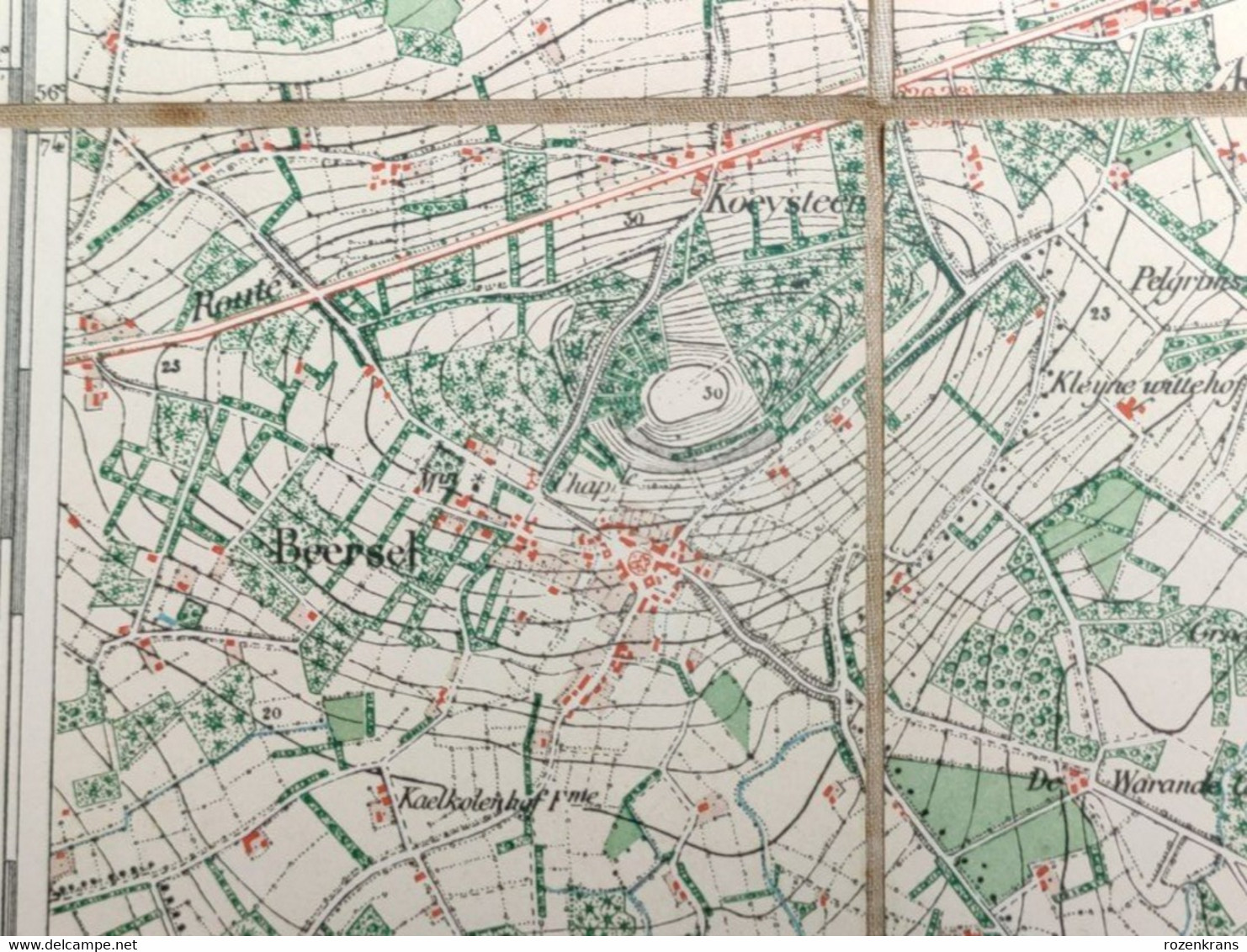 TOPSTUK Oude Topografische & Militaire Kaart 1869 STAFKAART Heist Op Den Berg Schriek Beersel Beerselberg Hallaar Werft - Topographical Maps