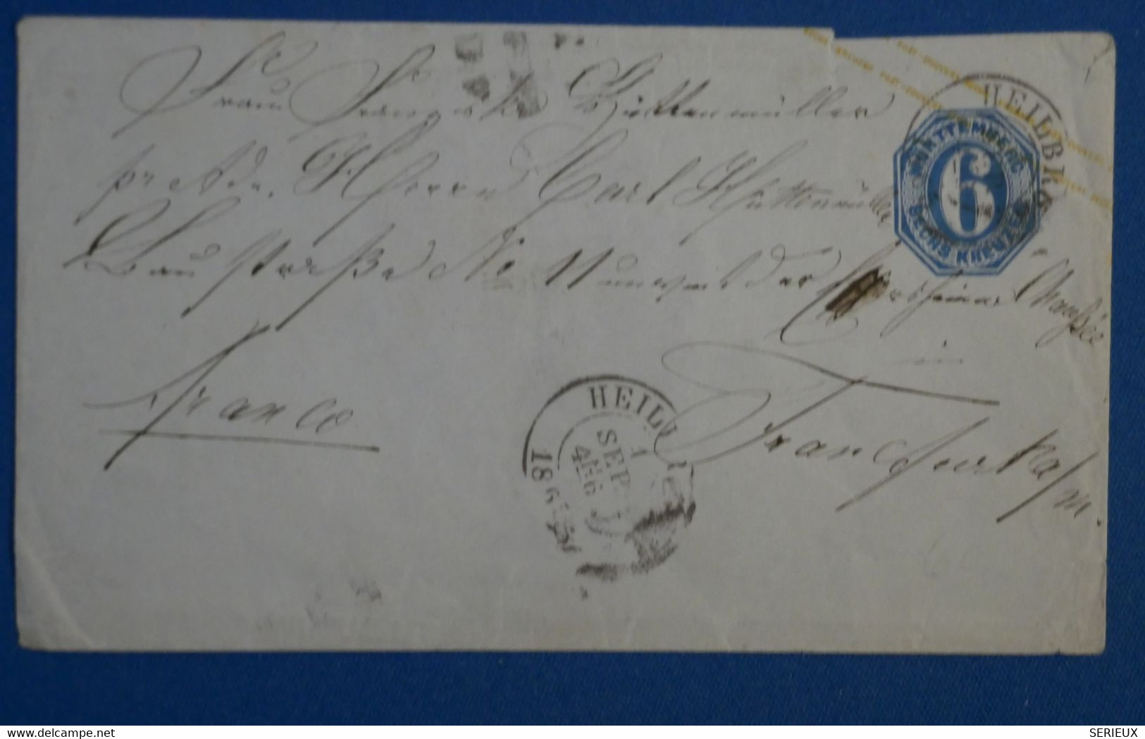 P20 WUTTENBERG BELLE LETTRE 1865 HEILBRONN POUR FRANKFURT + AFFRANCH INTERESSANT - Entiers Postaux