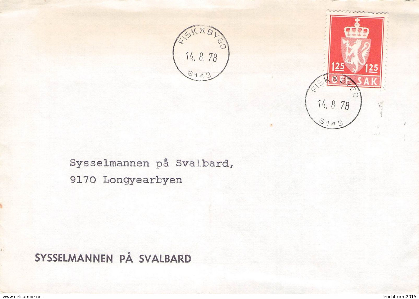 NORWAY - COVER SYSSELMANNEN PA SVALBARD 1978 / YZ266 - Dienstmarken