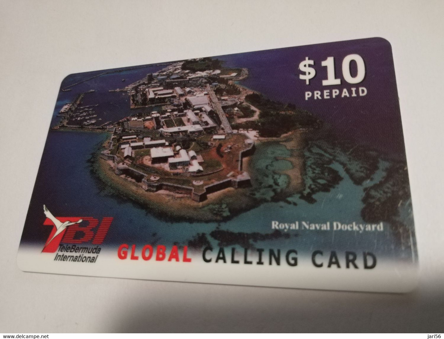 BERMUDA  $10,-  BERMUDA  TB1 GLOBAL  ROYAL NAVAL DOCKYARD      PREPAID CARD  Fine USED  **6654** - Bermude