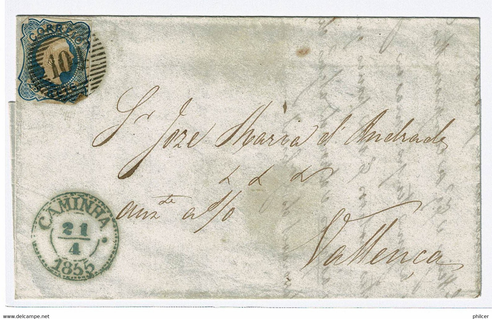 Portugal, 1855, # 6, Caminha-Valença - Briefe U. Dokumente