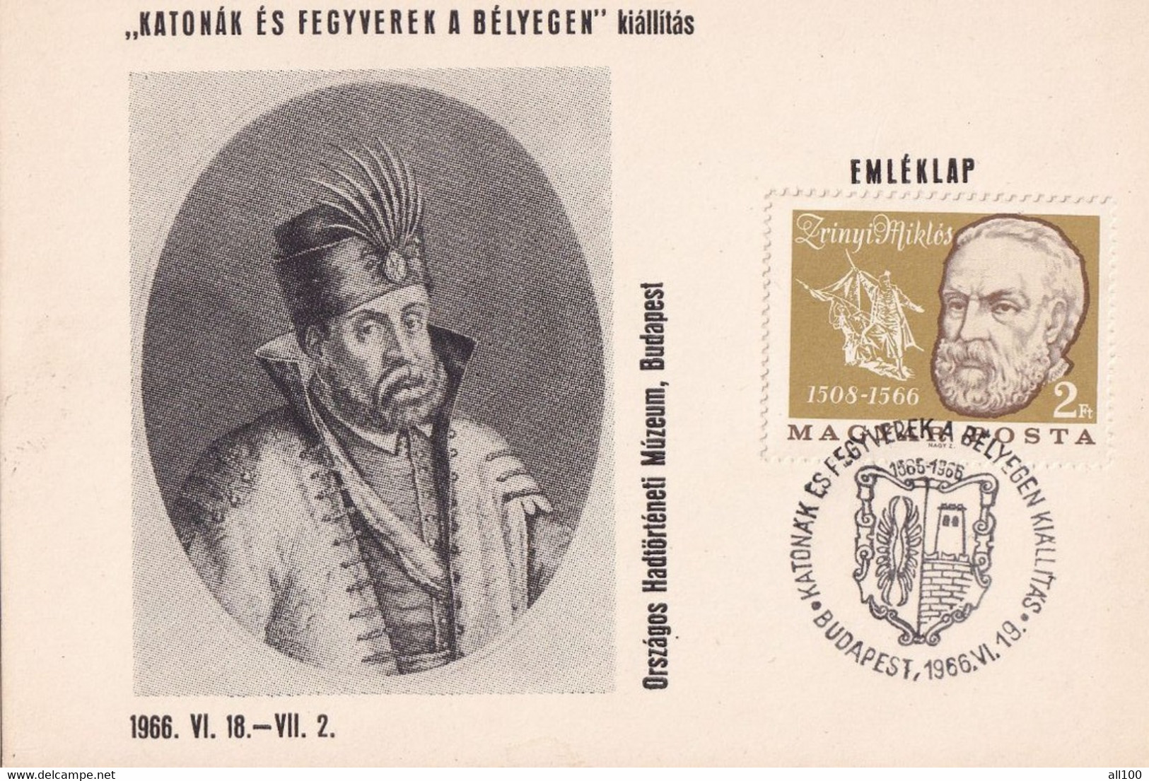 A14464 - KATONAK ES FEGYVEREK A BELYGEN KIALLITAS 1966 EMLEKLAP BUDAPEST  MAGYAR POSTA - Storia Postale