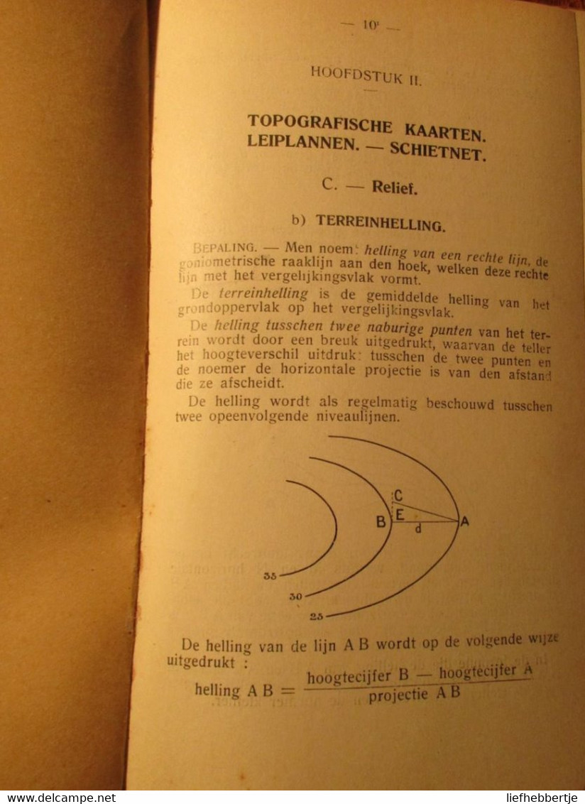 Handboek Voor Het Reserve-Kader Der Artillerie - 1933 - Topografie Kaartlezen - Niederländisch