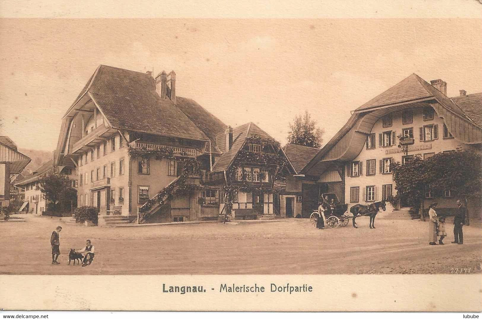 Langnau - Malerische Dorfpartie        1923 - Langnau Im Emmental