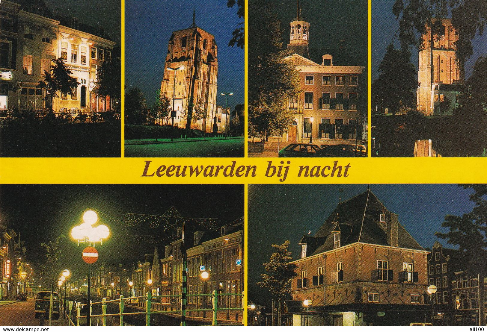 A14488 - Leeuwarden Bij Nacht - Mehrbildkarte  POSTCARD - Leeuwarden