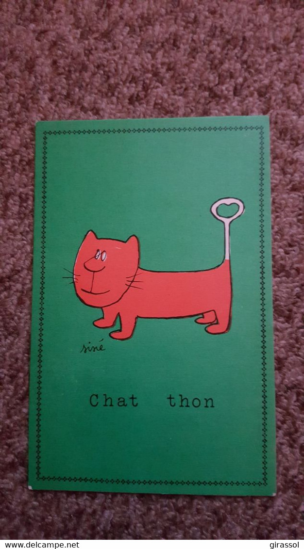 CPSM ILLUSTRATEUR SINE CHAT THON ED PULCINELLA 1959 CHATON OUVRE BOITE - Sine