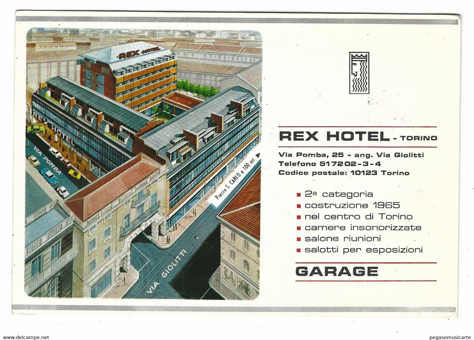 13.135 - TORINO - REX HOTEL - GARAGE 1950 CIRCA - Cafés, Hôtels & Restaurants