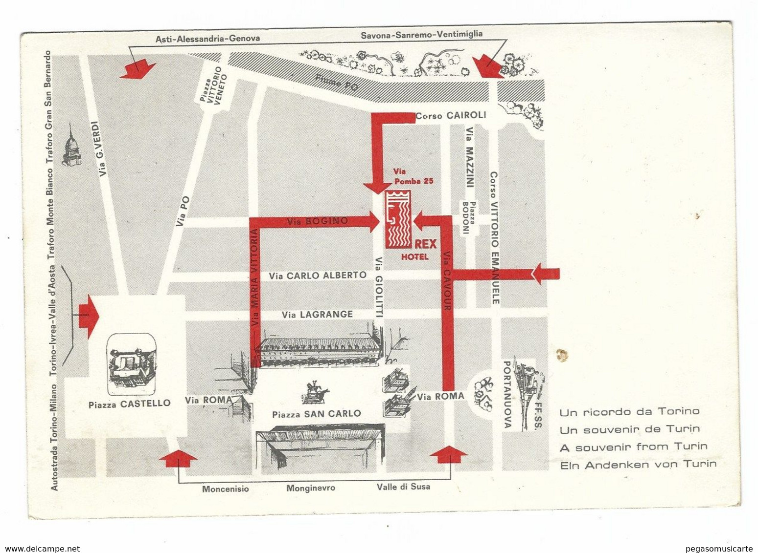 13.135 - TORINO - REX HOTEL - GARAGE 1950 CIRCA - Wirtschaften, Hotels & Restaurants