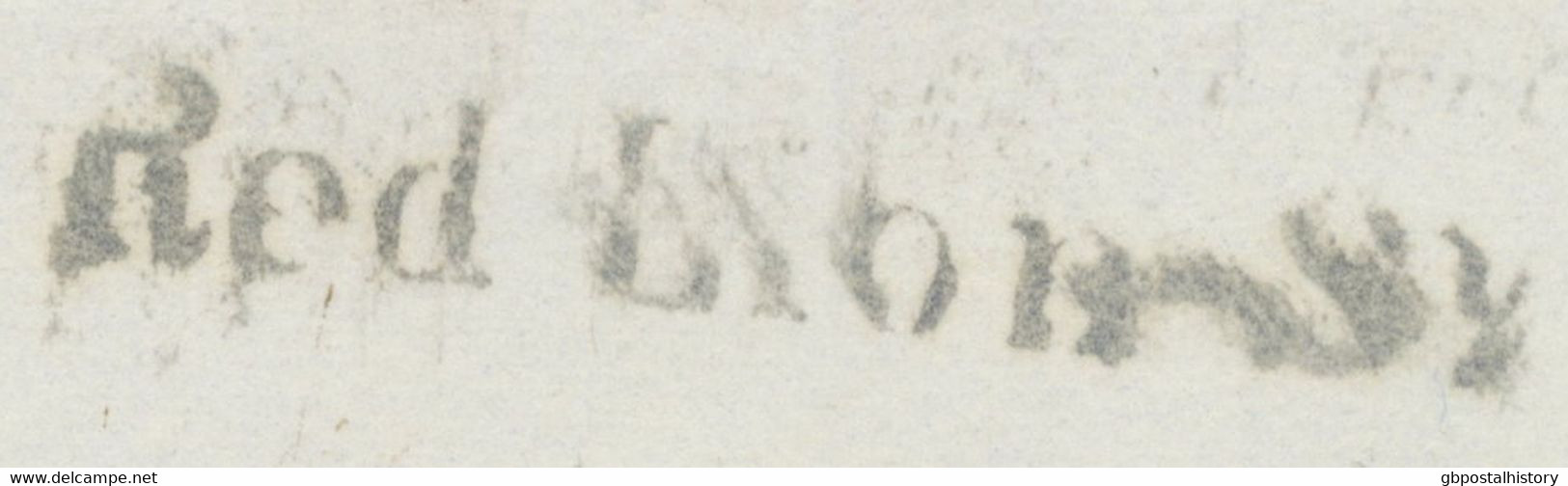 GB „Red Lion-St.“ In BLACK (HOLBORN, LONDON WC) On Superb Early Stamped LATE FEE Cover 18.4.1848 To MANCHESTER, W QV 1d - Cartas & Documentos