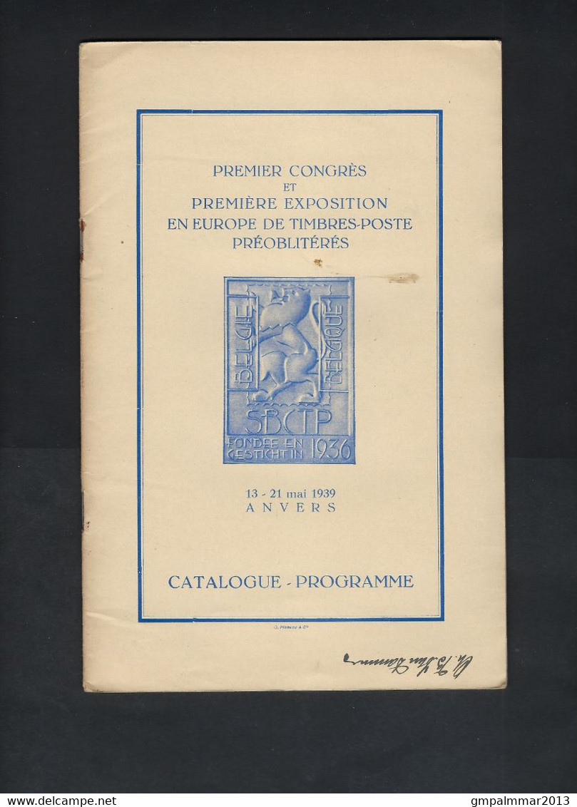 België 1939 Programma + Blaadje Antwerpen - St Niklaaskapel - Uitgifte Nav éérste Tentoonstelling Europa Preo's.LOT 379 - Sonstige & Ohne Zuordnung