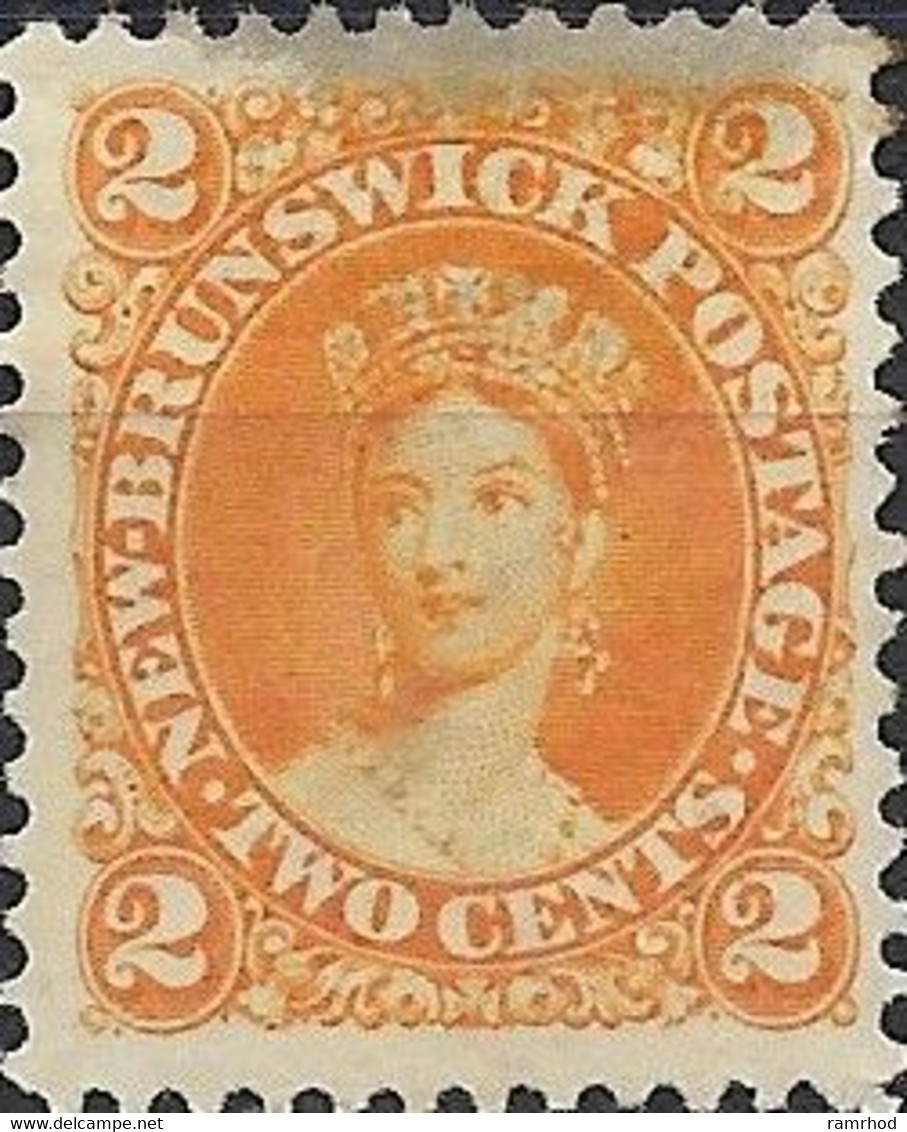 NEW BRUNSWICK 1860 Queen Victoria - 2c - Orange MH - Usados