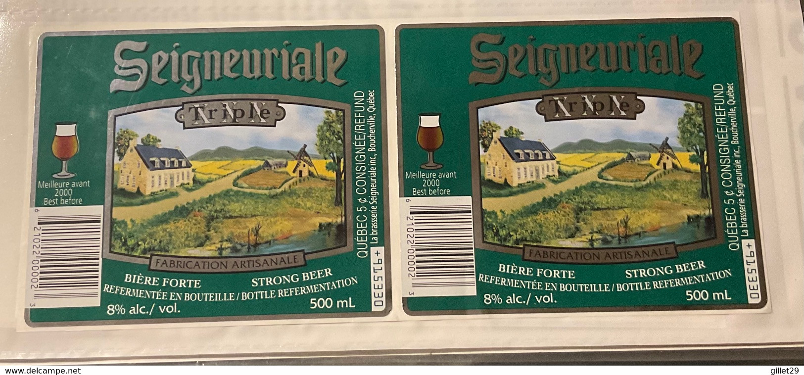 ÉTIQUETTES DE BIÈRE DU QUÉBEC - LA BRASSERIE SEIGNEURIALE , BOUCHERVILLE - TRIPLE - Posters