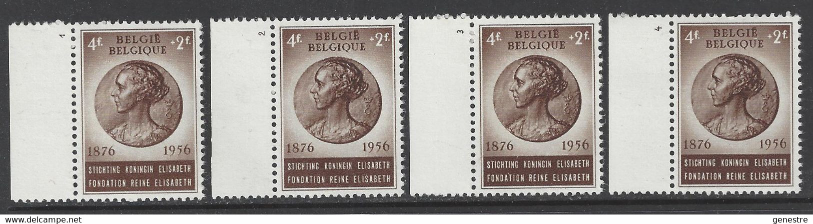 Belgique - 1956 - COB  993 ** (MNH) - Numéros De Planche 1 à 4 - ....-1960