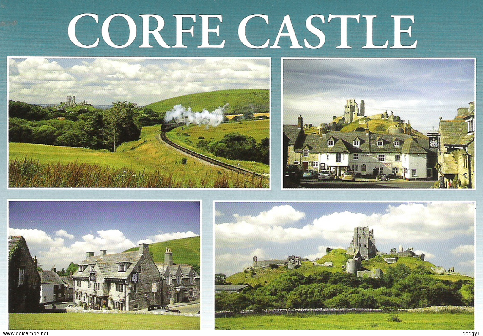 SCENES FROM CORFE CASTLE, DORSET, ENGLAND. UNUSED POSTCARD Ap5 - Swanage