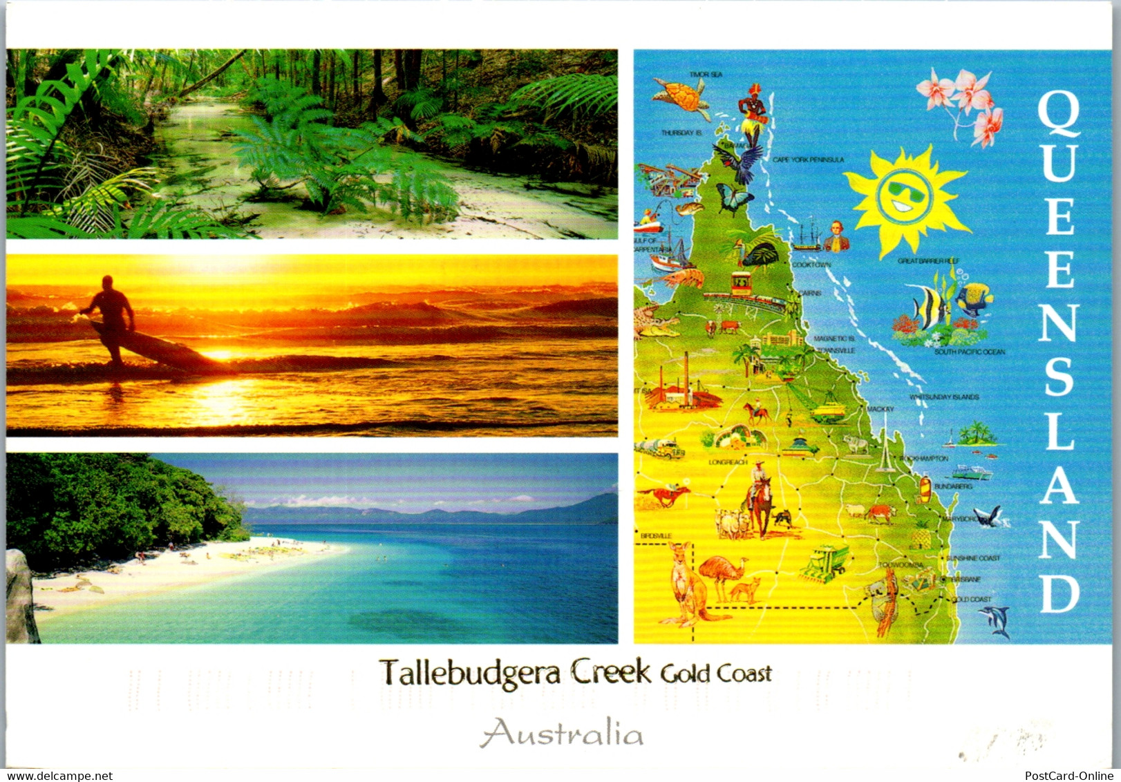 22853 - Australien - Tallebudgera Creek , Gold Coast , Queensland , Mehrbildkarte - Gelaufen 2010 - Gold Coast