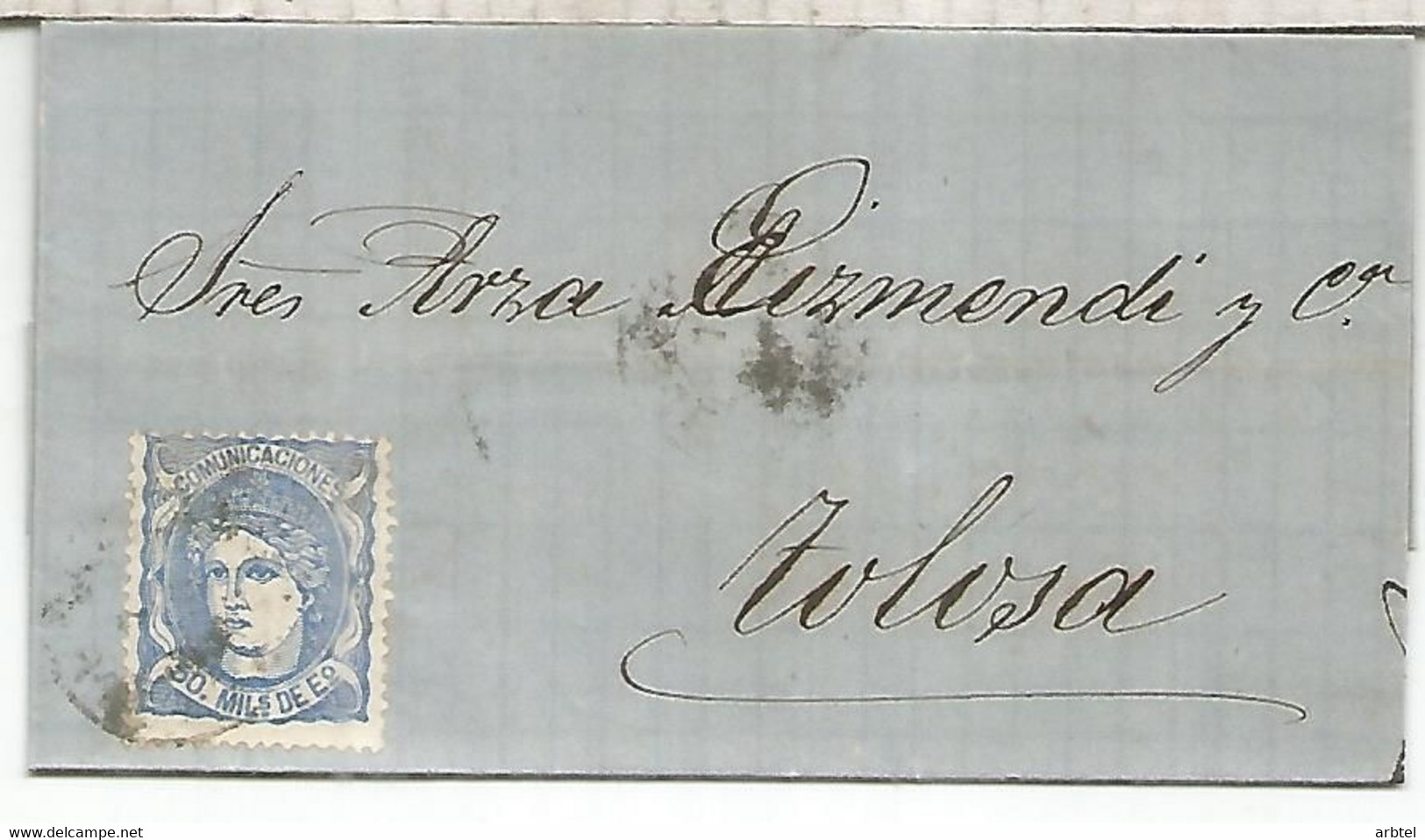 ENVUELTA A TOLOSA 1871 - Lettres & Documents