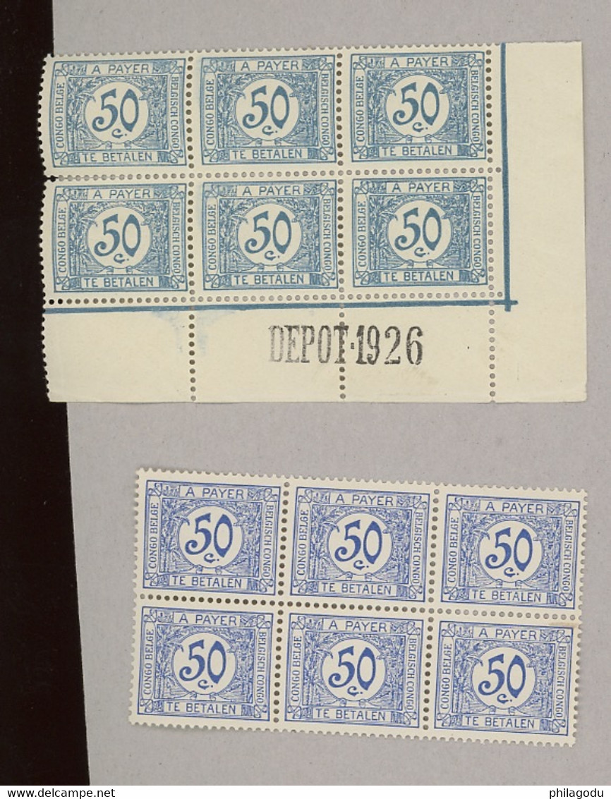 2 X Bloc De 6 Du 50c.**.70 Et 71  Nuances.  Cote.48,--€    Postfris - Unused Stamps