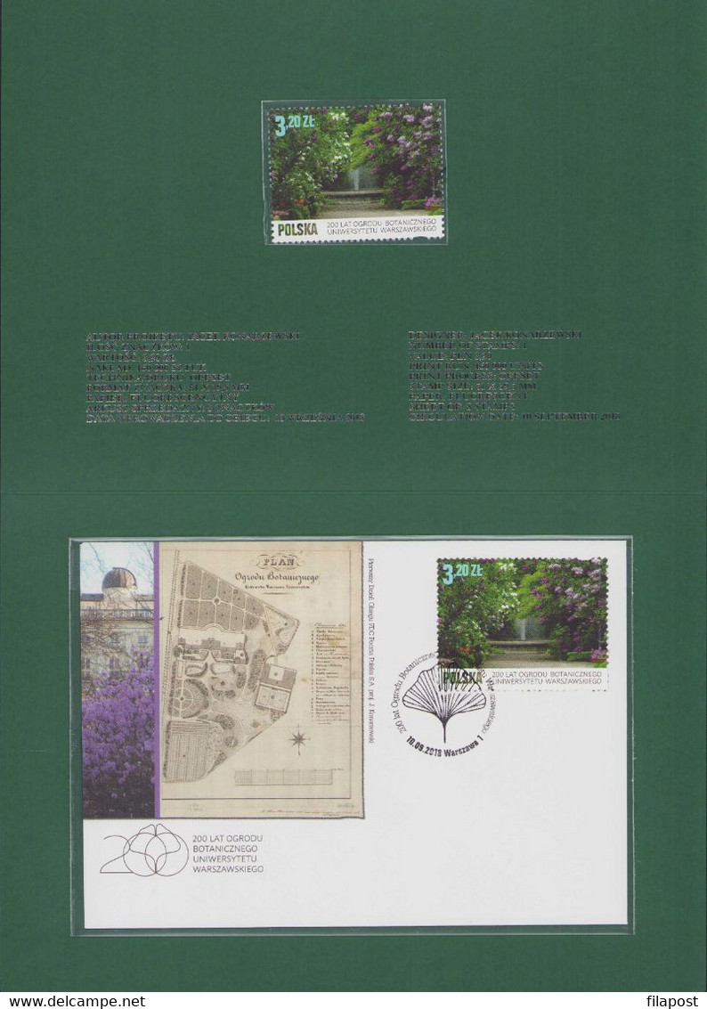 POLAND 2018 Booklet / Botanical Garden Of University Warsaw Lilac Branch, Flora, Flowers, Nature / FDC + Stamp MNH** - Carnets