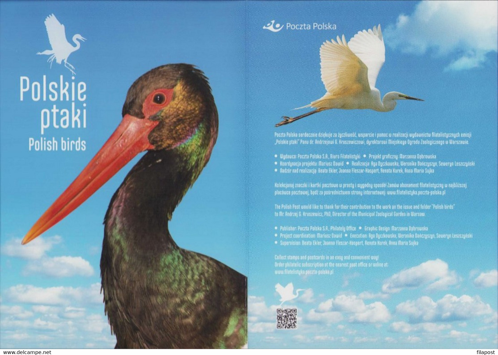 Poland 2020 Booklet / Polish Birds - White Black Stork Ciconia Heron Ardea / With Full Sheet MNH** New!!! - Carnets